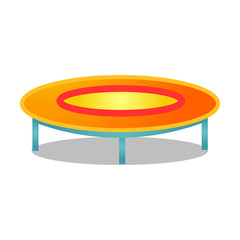 Circle jumping trampoline vector illustration isolated on white background