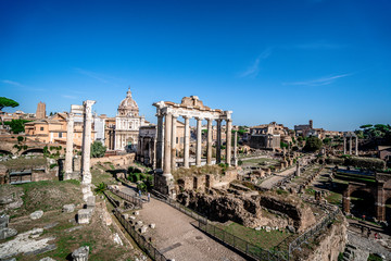 Fototapeta na wymiar Roman Forum, or Forum Romanum, as seen from the Capitolium hill