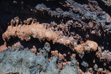 Timanfaya national park with black volcanos on Lanzarote