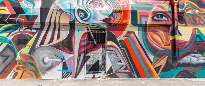 MIAMI, USA - AUGUST 29, 2014 : Graffiti art on wall in graffiti design district Wynwood on August 29, 2014 in Miami, Florida.