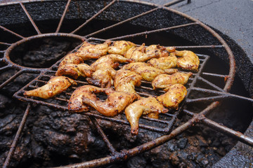 Timanfaya national park with black volcanos on Lanzarote