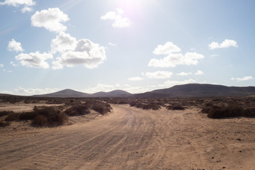 Fototapeta na wymiar Desert and blue sky