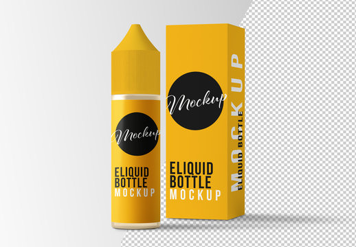 E-Liquid Bottle and Box Mockup