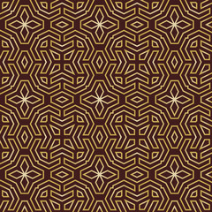 Seamless background for your designs. Modern ornament. Geometric abstract golden pattern