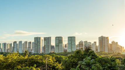 Obraz premium Sun set at Coco Park in the City of Fortaleza northeast Brazil