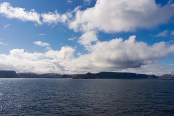 Landscape view of mountain and sea at Magerøya island.