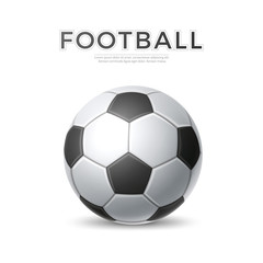 Obraz premium Vector soccer ball, football sport 3d icon