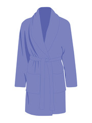 Dressing gown blue realistic vector illustration isolated