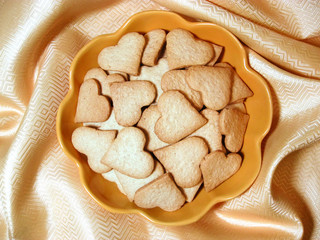 Ginger cookies in the shape of heart