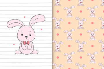 baby cute bunny seamless pattern illustration for children's products