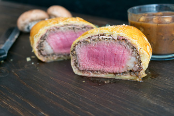 Individual Beef Wellington with Mushroom Sauce