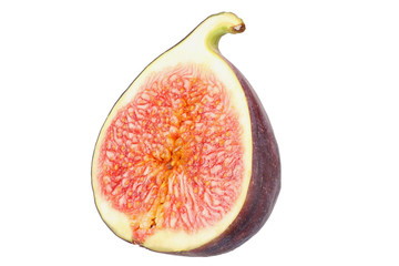 slice of fig isolated on white background