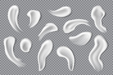 Cream swathes, lotion smears, moisturiser drops