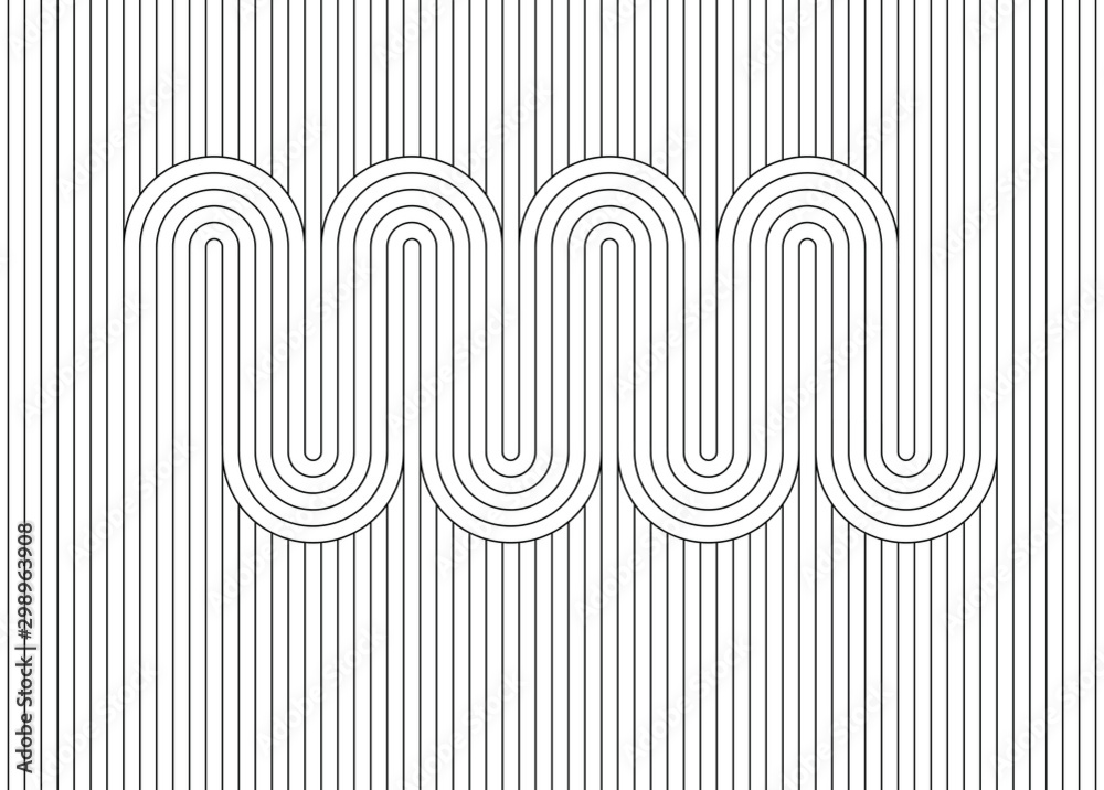 Poster Geometric line pattern background with waves