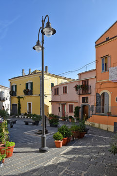 The narrow streets of Melfi, a mountain village in the Basilicata region, in Italy