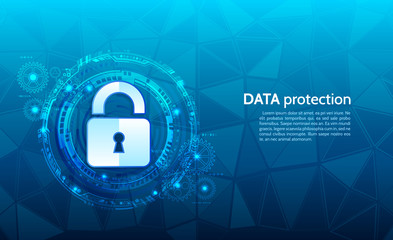 Cyber security and data privacy protection vector illustration. Internet security online concept. Global network mechanism protection. Information privacy.