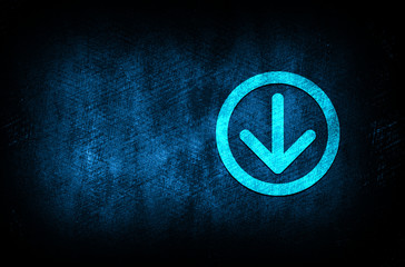 Down arrow icon abstract blue background illustration digital texture design concept