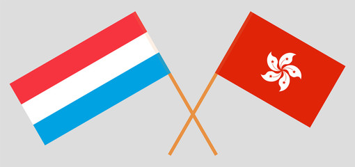 Hong Kong and Luxembourg. Hongkong and Luxembourgish flags