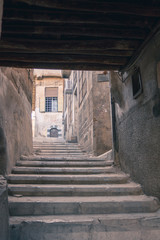 Narrow and stones lane in Ancient City of Damascus (Syrian Arab Republic)