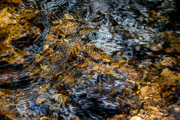 Beautiful texture of water ripples in a shallow creek