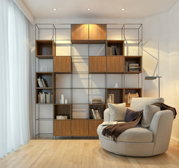large luxury modern bright interiors room illustration 3D rendering