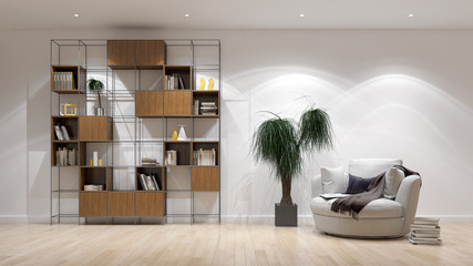 large luxury modern bright interiors room illustration 3D rendering