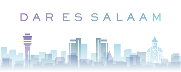 Fototapeta premium Dar es Salaam Transparent Layers Gradient Landmarks Skyline
