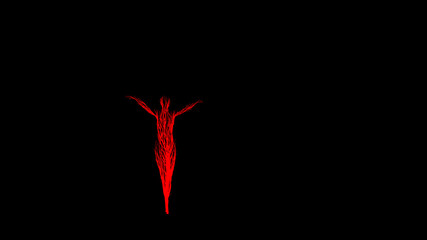 Fototapeta premium Growing Tree in a shape of Human. Eco Concept. 3D rendering.