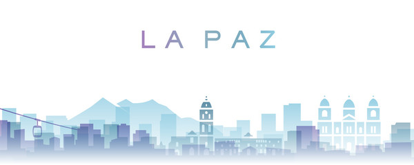 La Paz Transparent Layers Gradient Landmarks Skyline