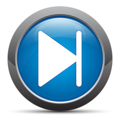 Next track icon premium blue round button vector illustration