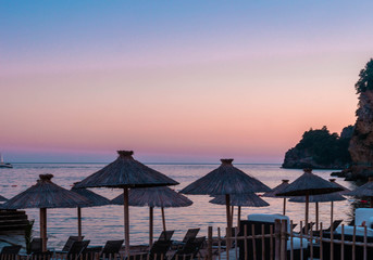 Budva's Old Town views at sunset