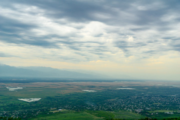 View of the Signaghi city and Alazany valley, in Kakheti region