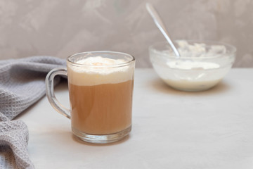 Homemade Cheese Tea. Black tea topped with whipped cream cheese.