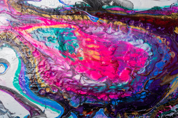 Modern multicolor abstract pattern with acrylic paints.