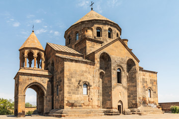Fototapeta na wymiar Armenia. Armavir Province. Vagharshapat. Exterior view of the Saint Hripsime Church.