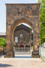 Armenia. Armavir Province. Vagharshapat. Archway outside of the Mother See of Holy Etchmiadzin Church.