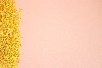 Pasta Alphabet (set of ingredients, raw pasta) serving second course. top food background. copy...