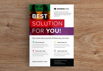 Corporate Business Flyer Layout with Colorful Overlay