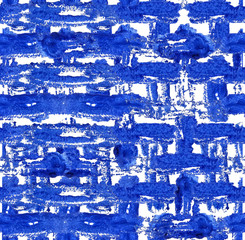 Backgrounds texture abstract painting blue smear imitation brickwork.