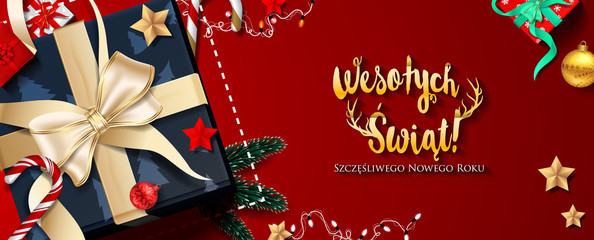 Polish Christmas and Happy New Year greeting card