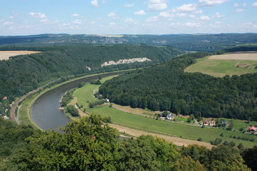 Fototapeta na wymiar Blick von der Festung Königstein Elbe