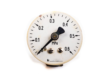 Pressure gauge without housing. Disassembled pressure measuring device.