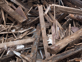 Broken wooden slats