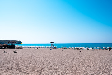 Fototapeta na wymiar Patara Beach is most sandy beach in Antalya and popular sea destination for travellers