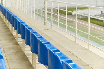 Blue stadium seats