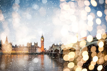 snowing in london - winter in the city