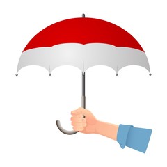 Monaco flag umbrella