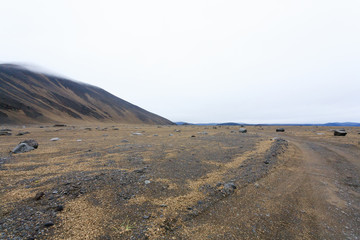 Central Iceland landscape along the road to Askja