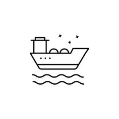 Oil tanker ship icon. Simple line, outline vector of oil industry icons for ui and ux, website or mobile application