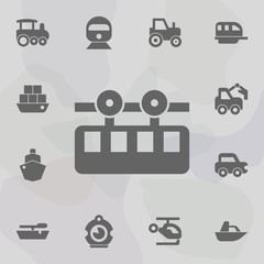 Cable, funicular, ski icon. Simple set of transport icons. One of the collection for websites, web design, mobile app